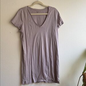 Madewell V-Neck Tee Dress - Mauve